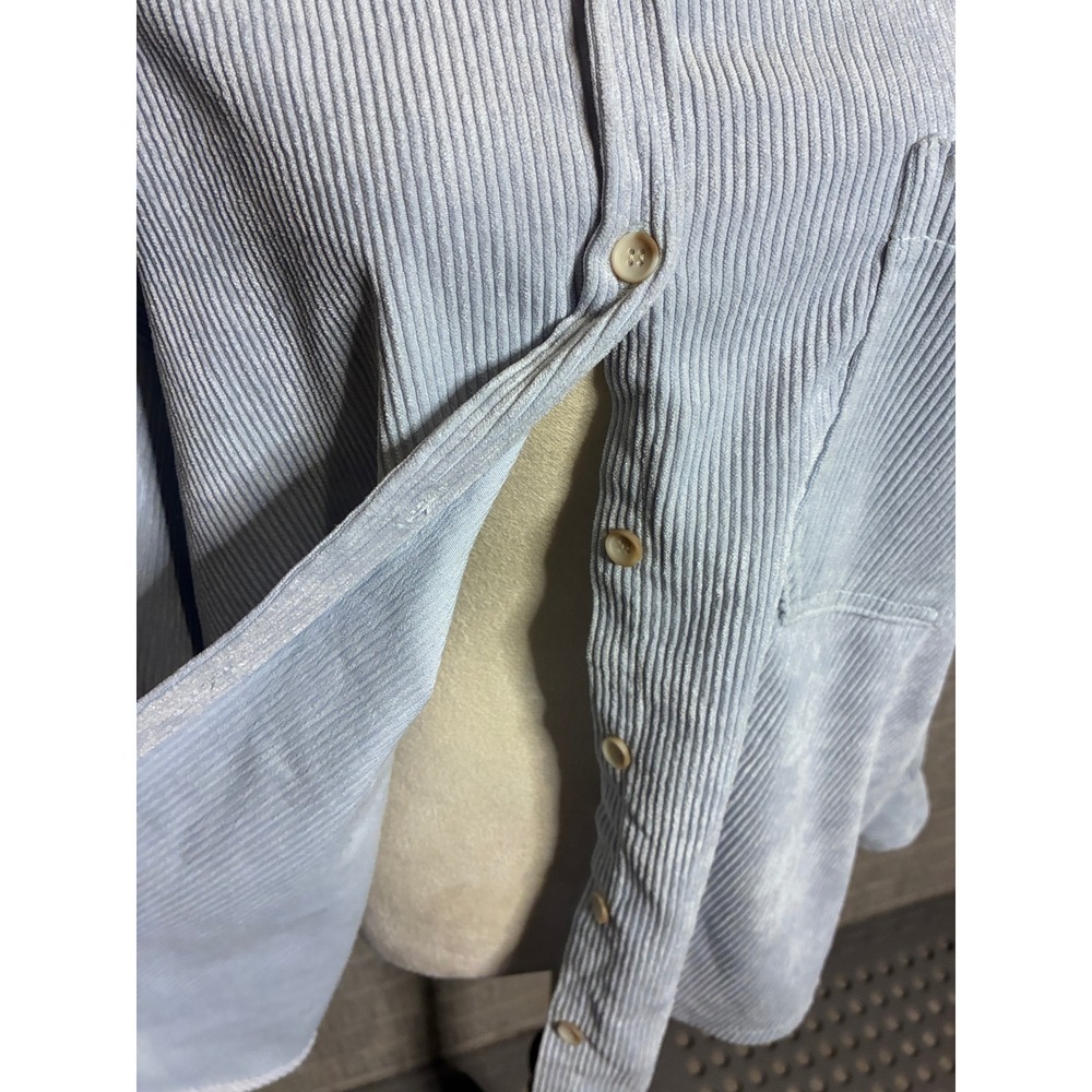 Ashley by 26 International Light Blue Corduroy Button Up Shirt Utility Large - Picture 2 of 4